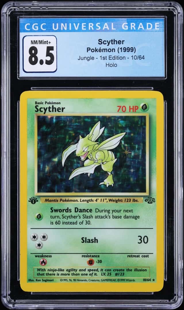 1999 Pokemon Jungle 1st Edition Holo Scyther #10 CGC 8.5 NM-MT+