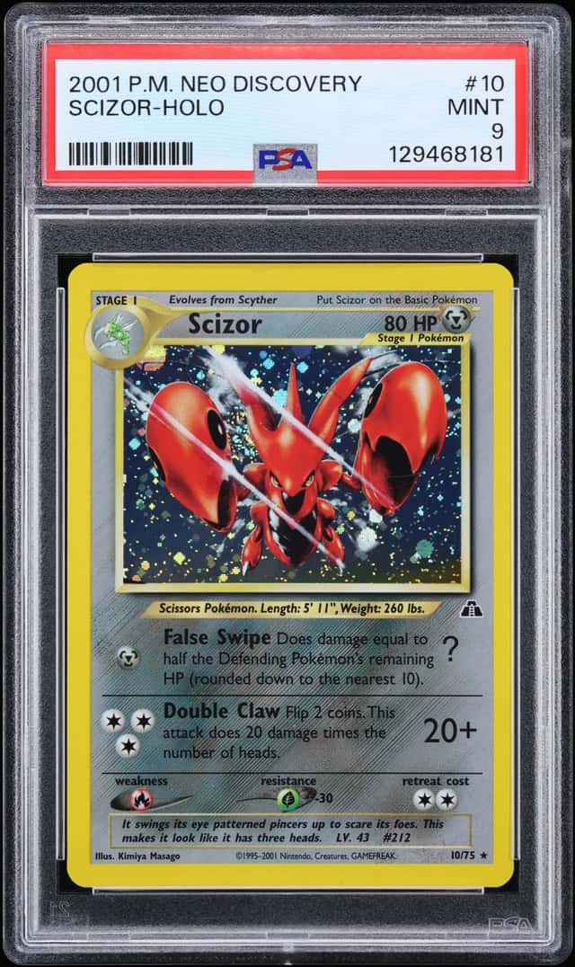 2001 Pokemon Neo Discovery Holo Scizor #10 PSA 9 MINT