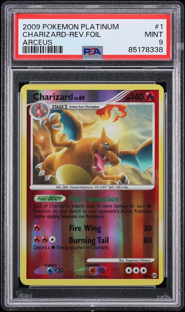 2009 Pokemon Platinum Arceus Reverse Holo Charizard #1 PSA 9 MINT