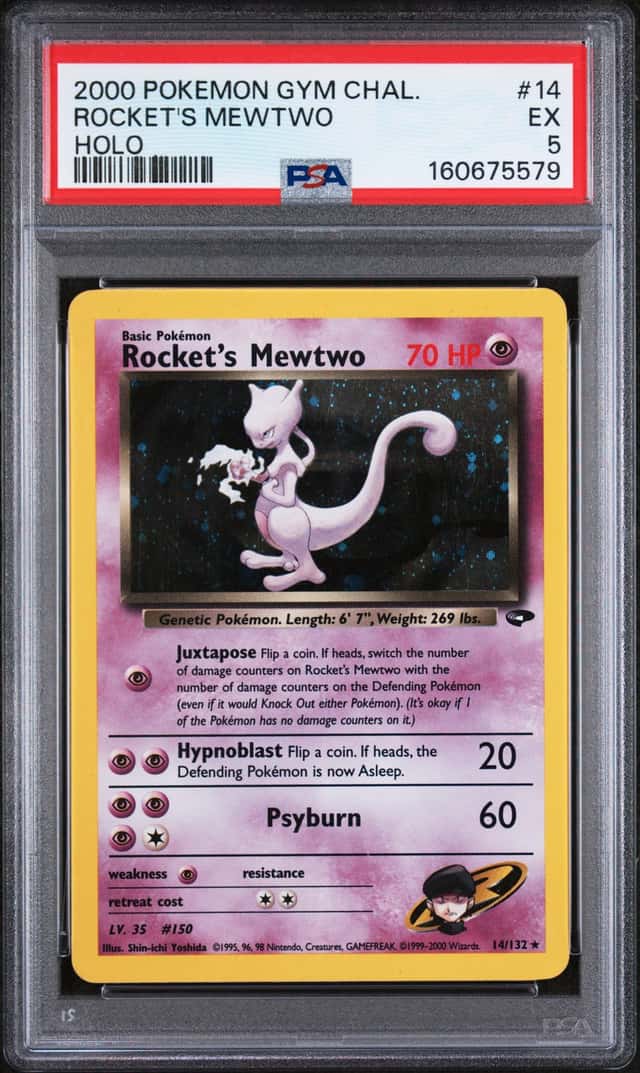 2000 Pokemon Gym Challenge Holo Rocket's Mewtwo #14 PSA 5 EX