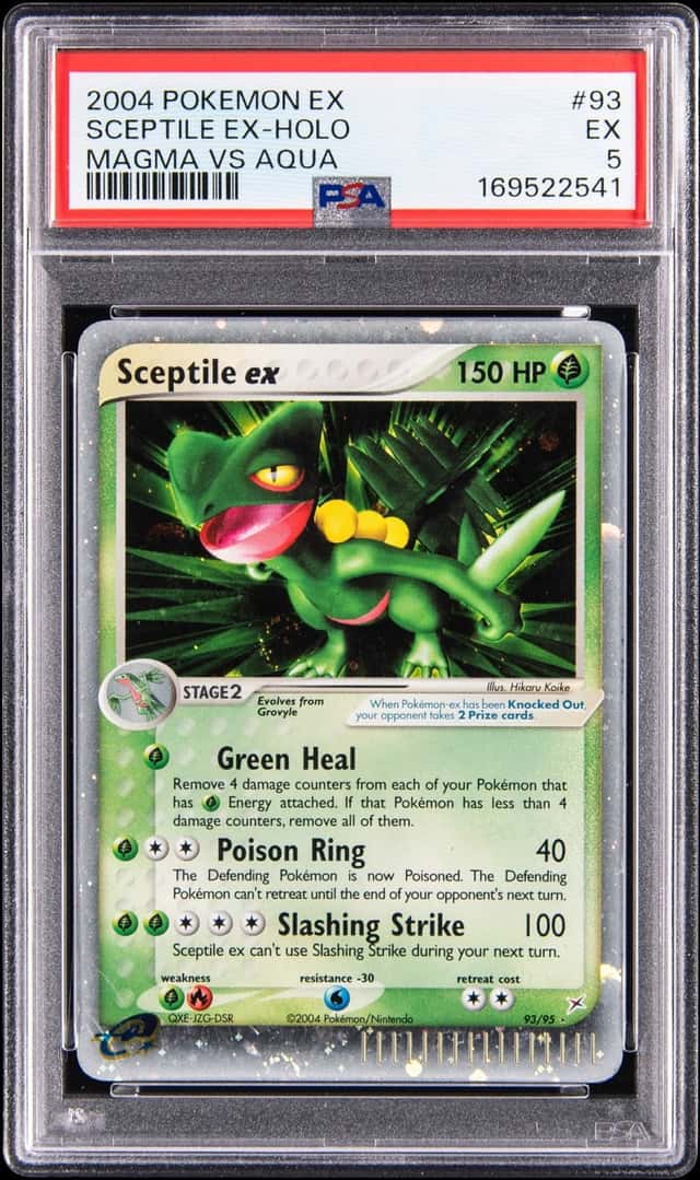 2004 Pokemon EX Magma vs. Aqua Holo #93 Sceptile ex - PSA EX 5