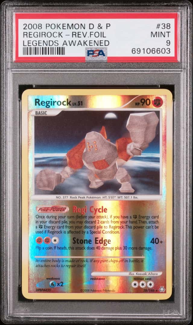 2008 Pokemon Diamond and Pearl Legends Awakened Reverse Holo Regirock #38