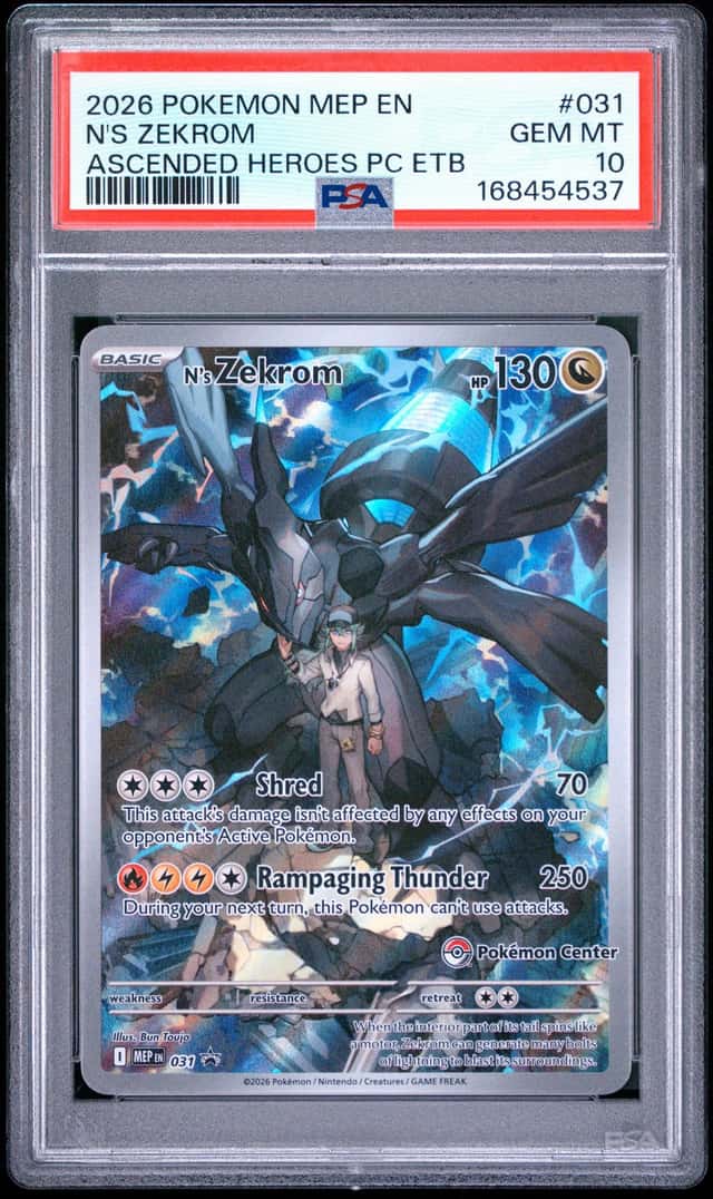 2026 Pokemon Mega Evolution Ascended Heroes Pokemon Center Elite Trainer Box N's Zekrom #031