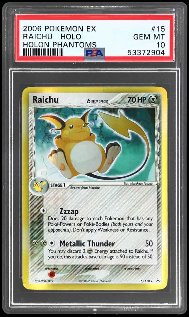2006 Pokemon Ex Holon Phantoms Holo Raichu #15