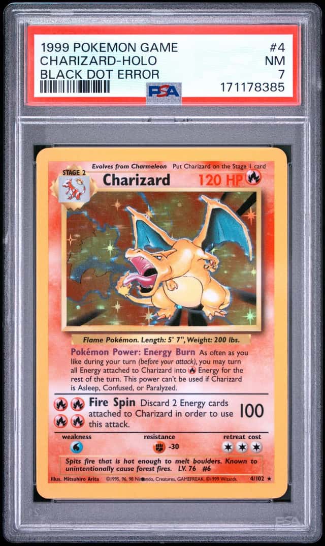 Charizard Base Set Holo Black Dot Error 4/102 PSA 7 (1999) English