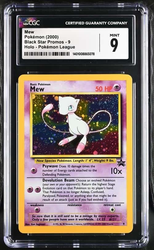 CGC 9 Mew 2000 Pokemon TCG Black Star Promo #9 Holo Pokemon League