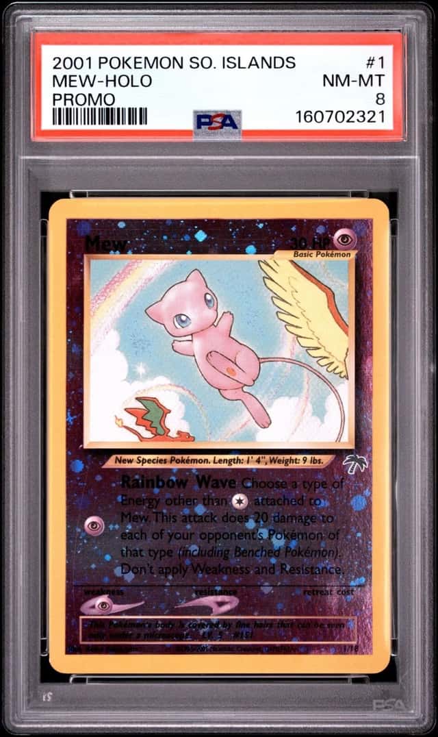 2001 POKEMON SOUTHERN ISLANDS PROMO #1 MEW HOLO PSA 8