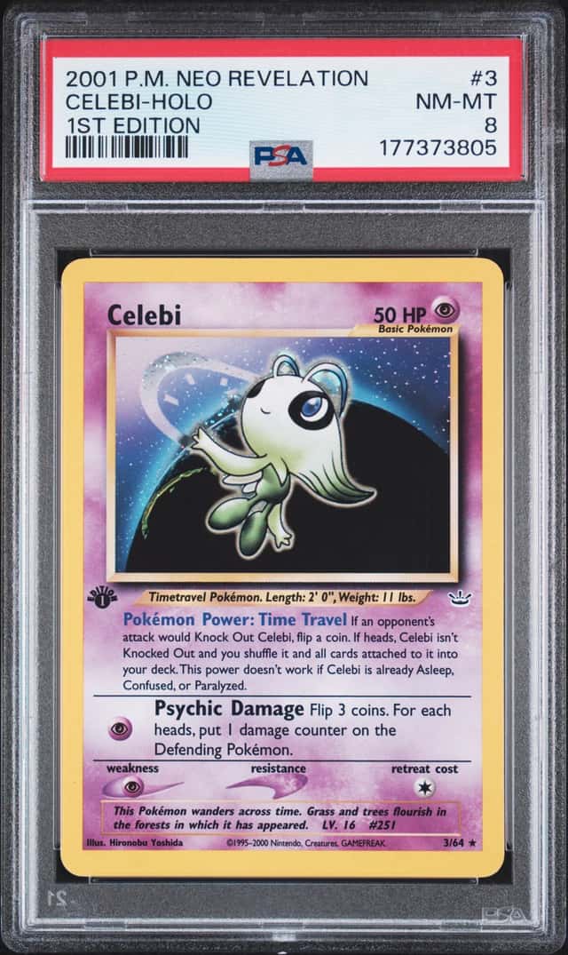 2001 POKEMON NEO REVELATION 1ST EDITION #3 CELEBI-HOLO PSA 8