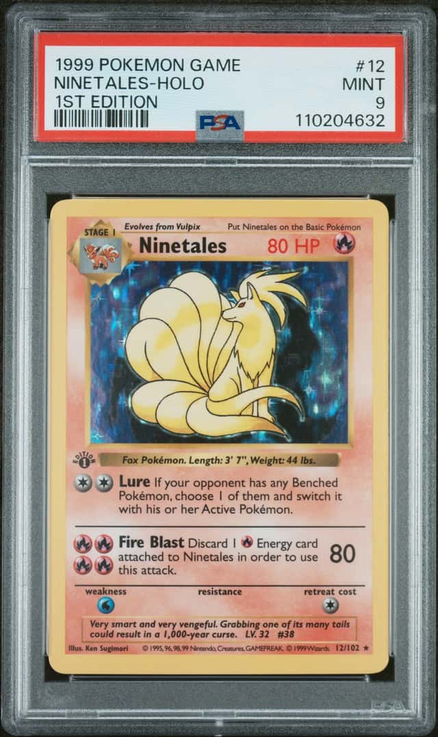 1999 Pokemon Game 1st Edition Holo Ninetales #12