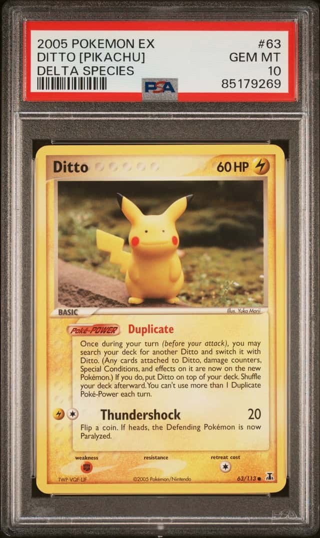 2005 Pokemon Ex Delta Species Ditto Pikachu #63