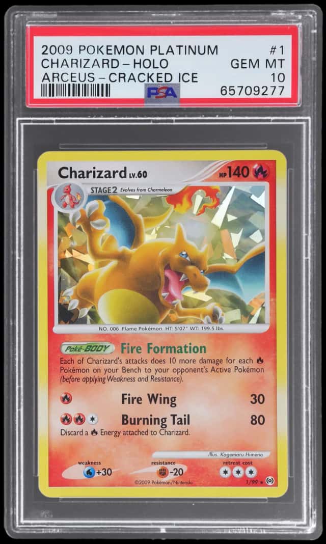 2009 Pokemon Platinum Arceus Cracked Ice Holo Charizard #1