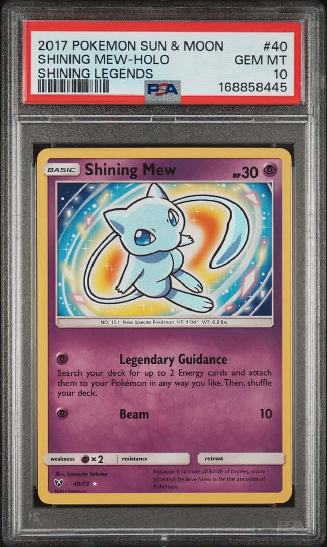 2017 Pokemon Sun & Moon Shining Legends #40 Shining Mew Holo PSA 10