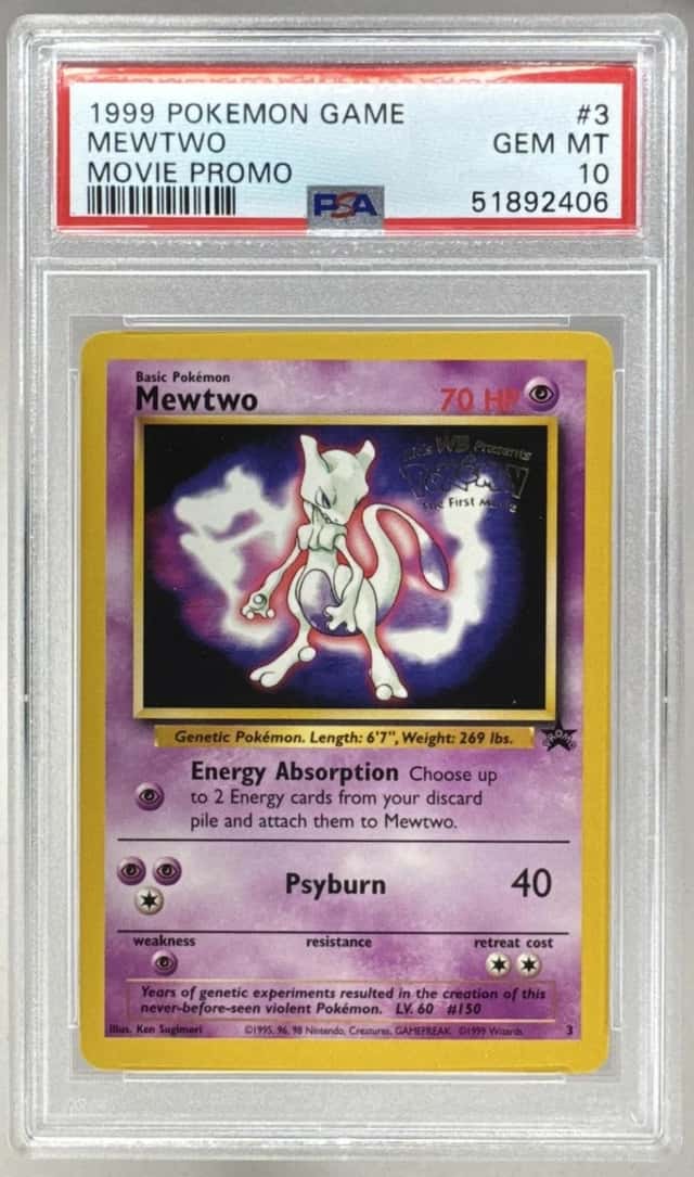 Mewtwo 1999 Pokemon Wizards Black Star Movie Promo #3 PSA 10