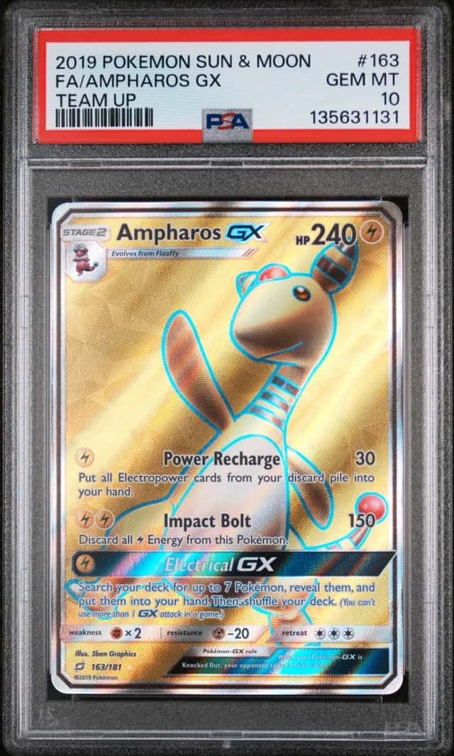 Ampharos Gx 163/181 Team Up Pokemon PSA 10 Gem Mint *131