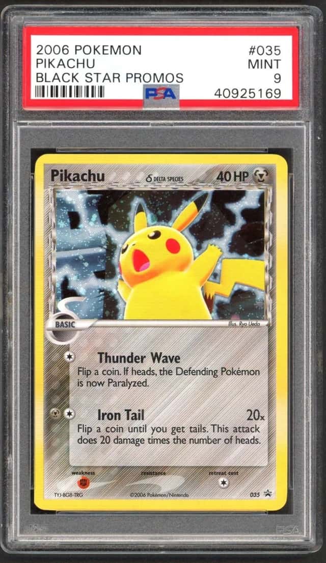 Pokemon Card PSA 9 Pikachu 035 Black Star Promo Delta Species- MINT