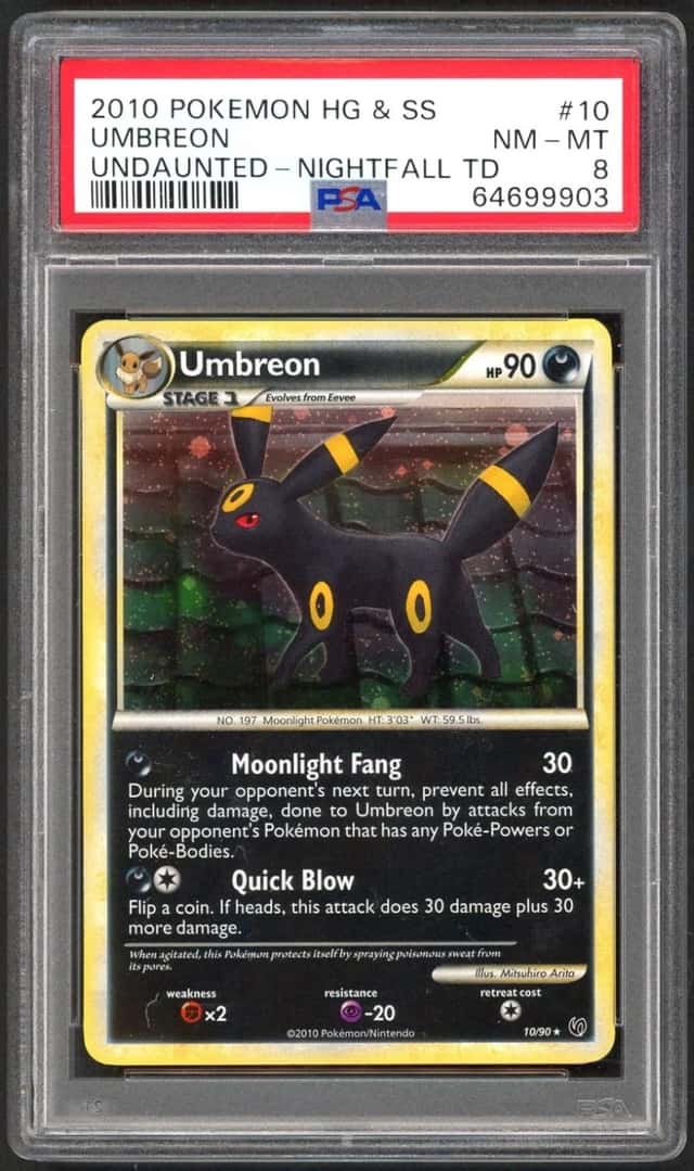 Pokemon Card PSA 8 Umbreon 10/90 HG & SS Undaunted Nightfall TD