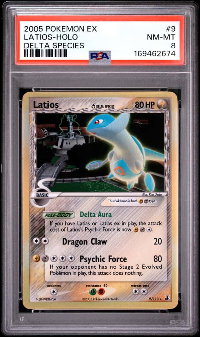 Pokemon Card PSA 8 Latios (Delta Species) 9/113 EX Delta Species Holo B&W