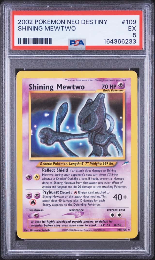2002 POKEMON SHINING MEWTWO NEO DESTINY #109 PSA 5
