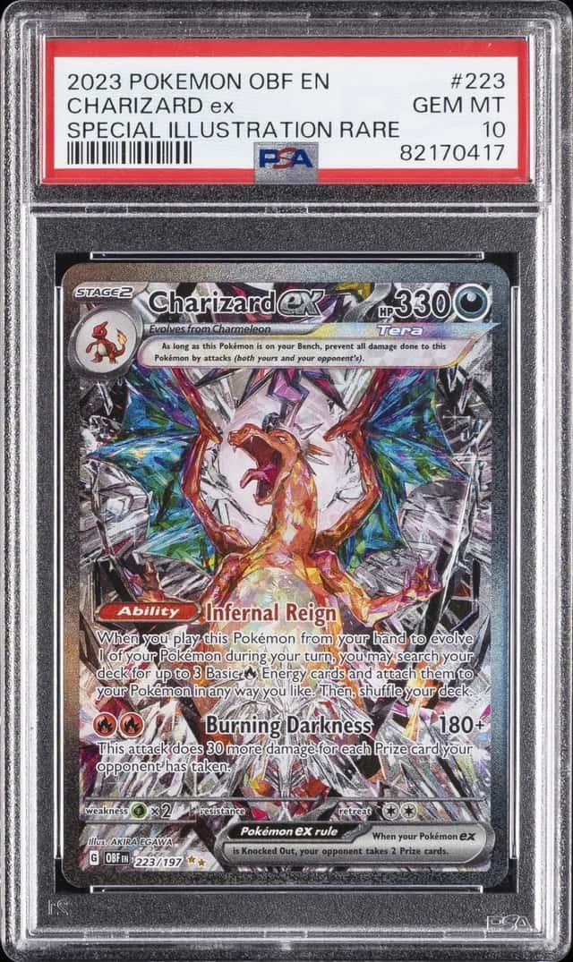 2023 POKEMON OBSIDIAN FLAMES SPECIAL ILLUSTRATION RARE #223 CHARIZARD EX PSA 10