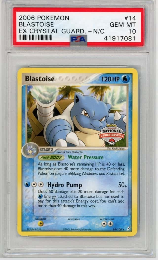 2006 POKEMON EX CRYSTAL GUARDIANS #14 BLASTOISE CG 2007 NATIONAL CHAMPS PSA 10