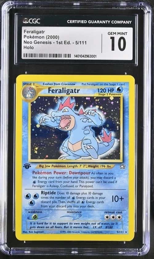 Pokémon Feraligatr 2000 English Neo Genesis - 1st Ed. 5/111 Holo CGC 10