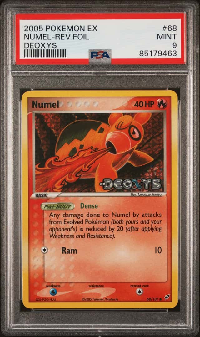 2005 Pokemon Ex Deoxys #68/107 Numel Reverse Holo Foil PSA 9 MINT LOW POP 49