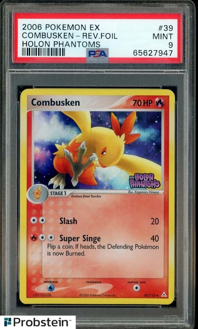 2006 POKEMON EX HOLON PHANTOMS #39 COMBUSKEN-REVERSE HOLO FOIL PSA 9