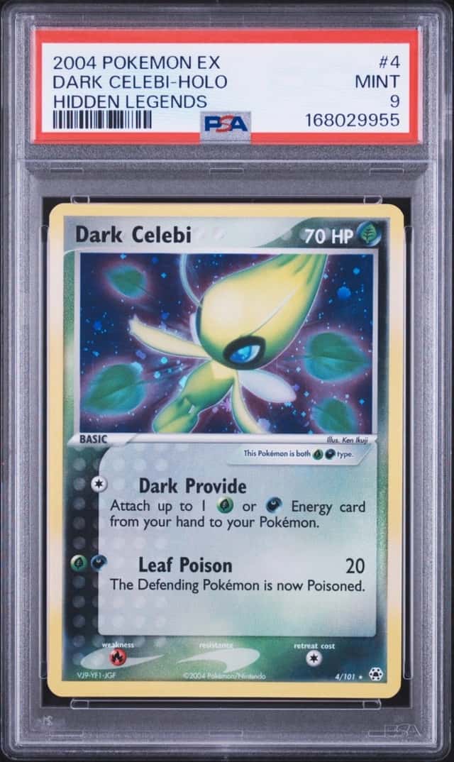 2004 POKEMON EX DARK CELEBI-HOLO HIDDEN LEGENDS #4 PSA 9