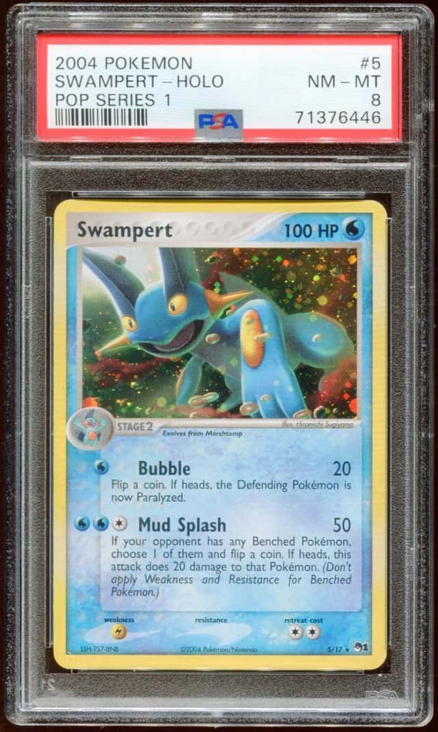 2004 POKEMON POP SERIES 1 SWAMPERT #5/17 RARE PROMO HOLO FOIL PSA 8 E11