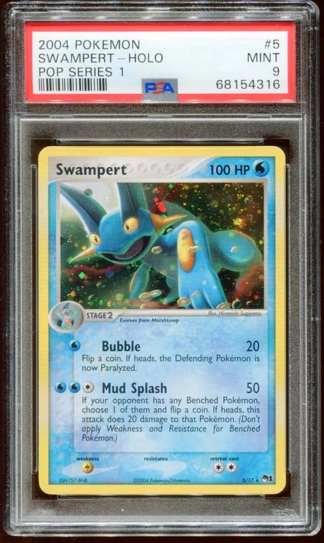 2004 POKEMON POP SERIES 1 SWAMPERT #5/17 RARE PROMO HOLO FOIL PSA 9 E11
