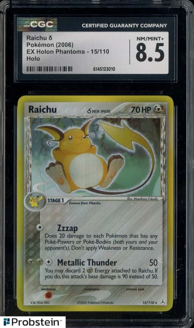 2006 Pokemon EX Holon Phantoms #15 Raichu Holo CGC 8.5 NM-MT+