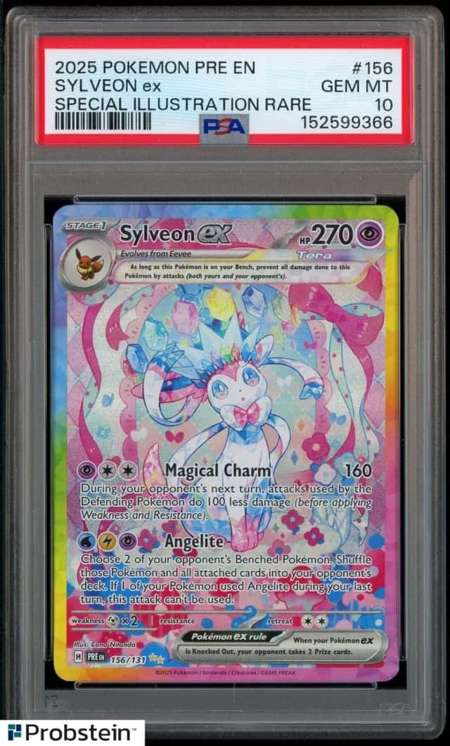 2025 Pokemon PRE EN #156 Sylveon ex Special Illustration Rare PSA 10 GEM MINT