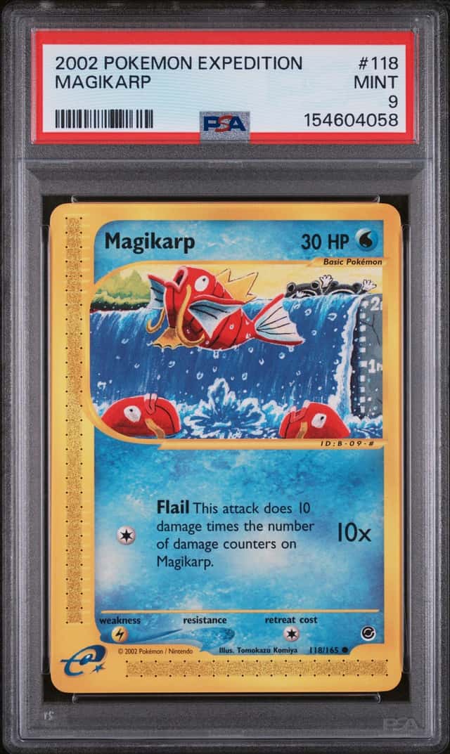 MAGIKARP 2002 POKEMON EXPEDITION 118/165 COMMON PSA 9 C Q7872