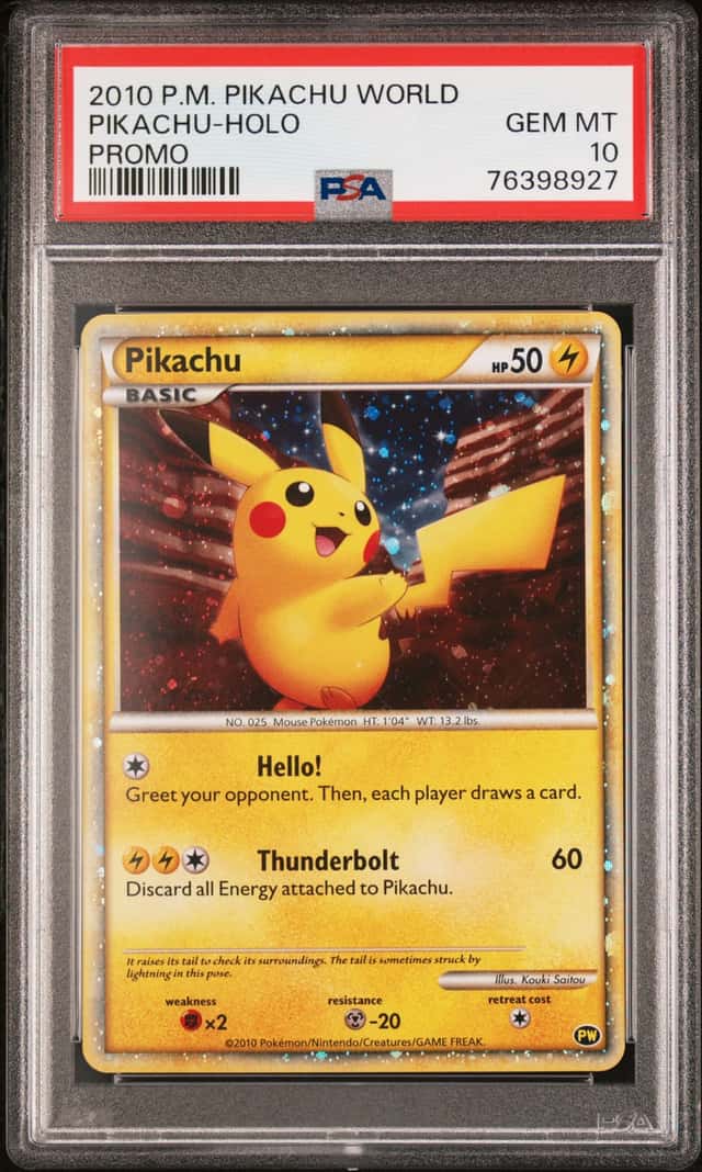 POKEMON PIKACHU 2010 WORLD COLLECTION PROMO HOLO PSA 10