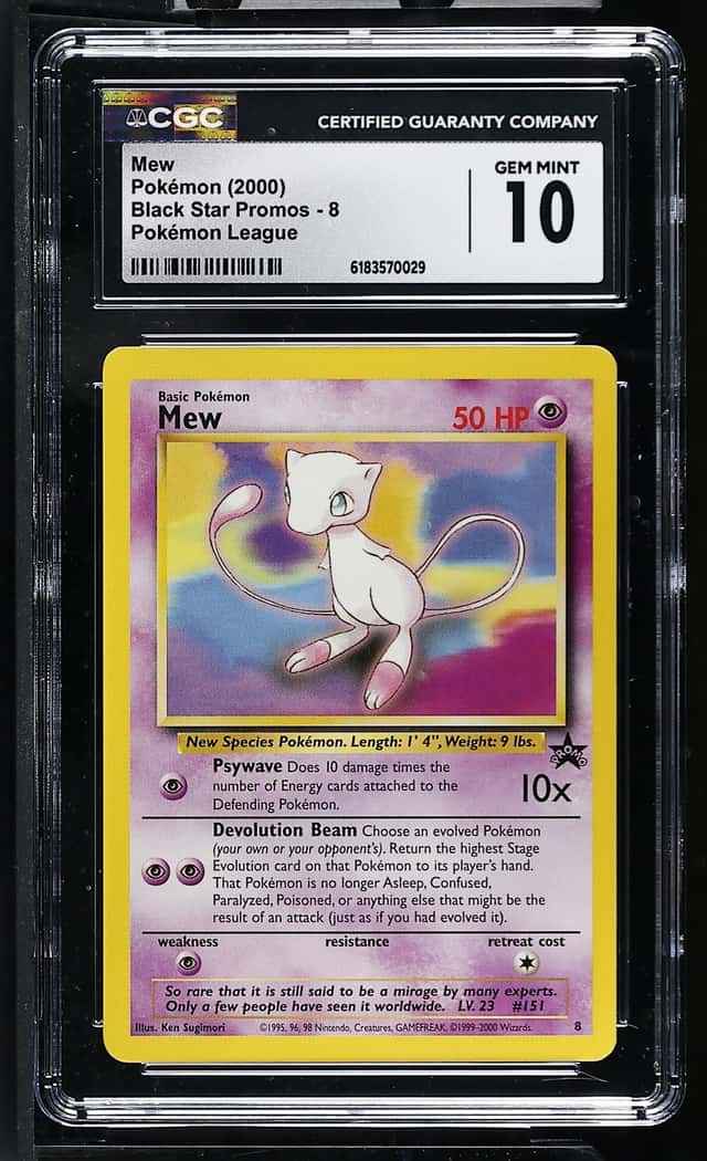 2000 Pokemon Black Star Promo Mew #8 Pokemon League CGC 10 GEM MINT WOTC Vintage