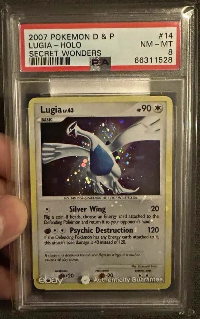 2007 Pokemon D&P Secret Wonders Lugia Holo Rare 14/132 PSA 8