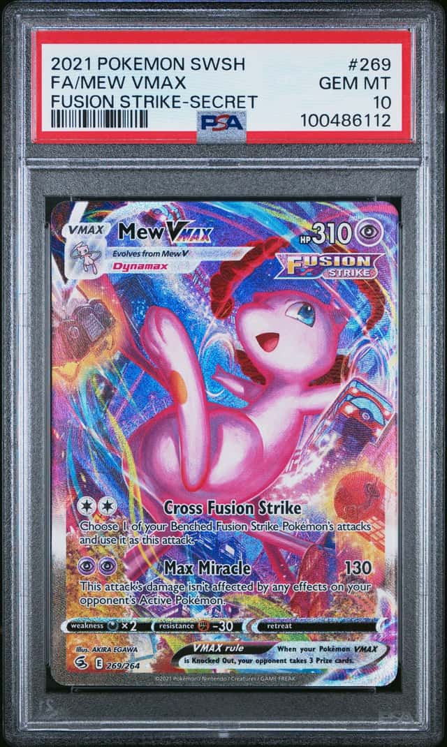 2021 Pokemon SWSH FA Mew Vmax Fusion Strike Secret English 269/264 PSA 10