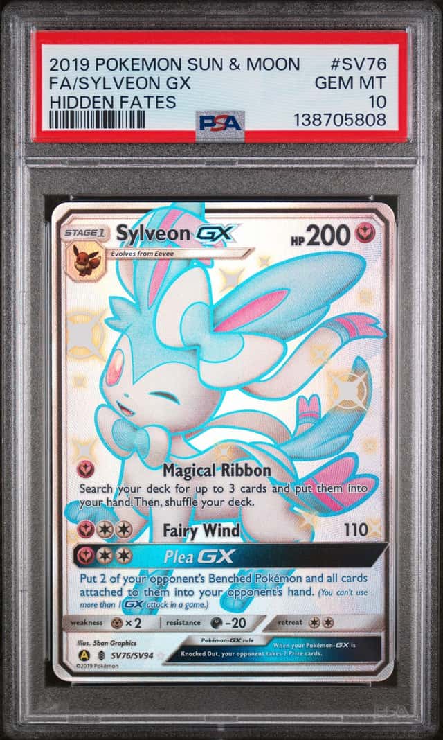 2019 Pokemon Sun & Moon Hidden Fates #SV76 FA Sylveon GX PSA 10 GEM MINT