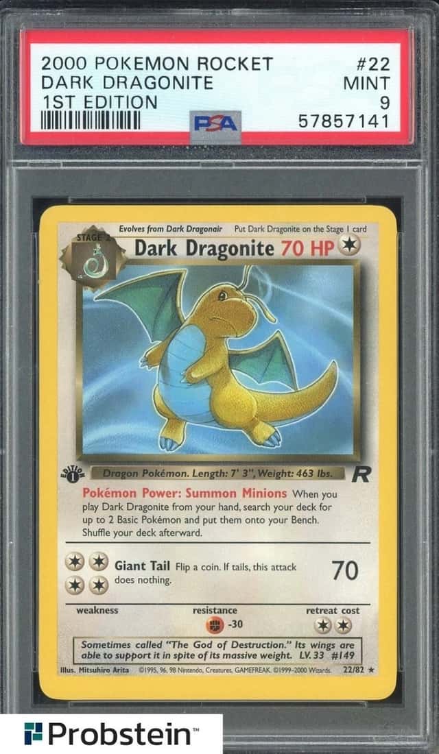 2000 Pokemon Rocket 1st Edition #22 Dark Dragonite PSA 9 MINT