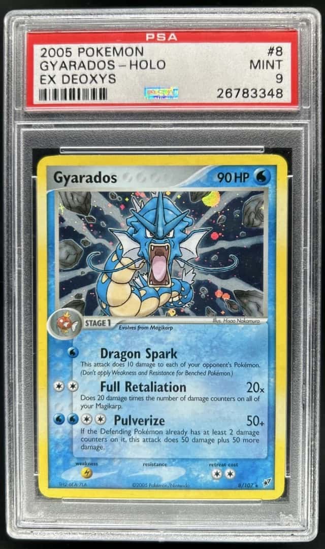 2005 Pokemon EX Deoxys Gyarados Rare Holo #8/107 PSA 9