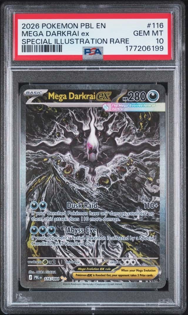 2026 POKEMON PBL EN-PITCH BLACK SPECIAL ILLUSTRATION RARE MEGA DARKRAI EX PSA 10