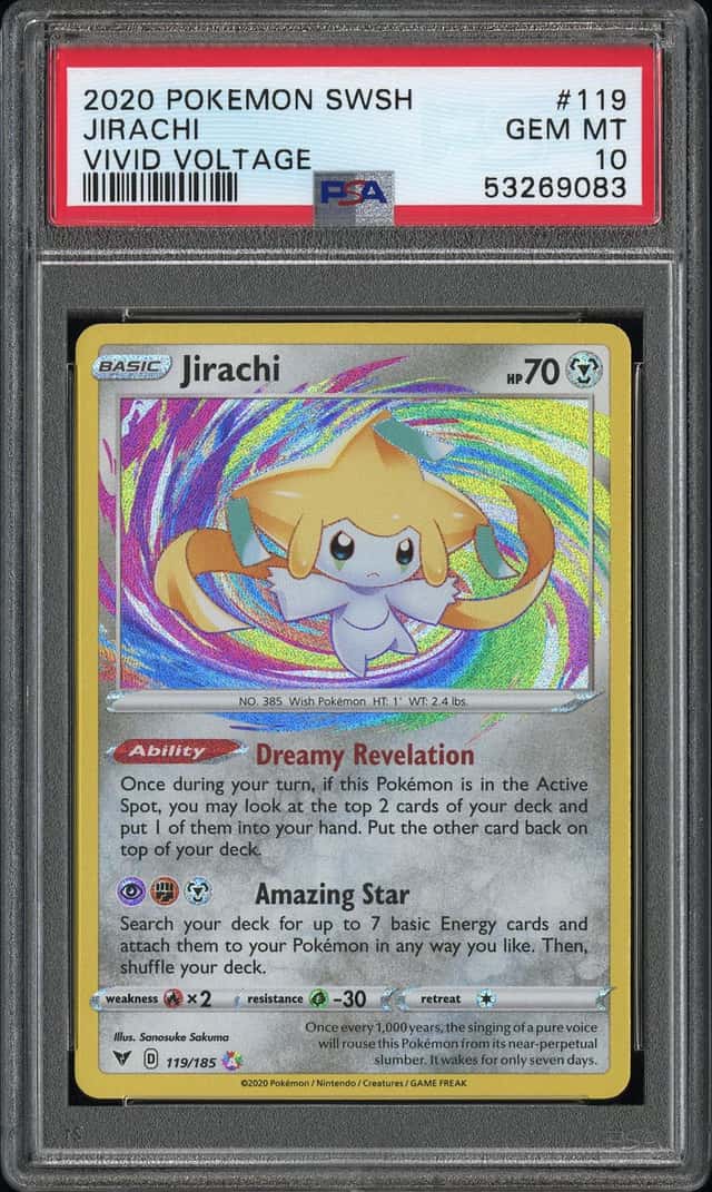 Pokemon 2020 Jirachi 119/185 Amazing Rare Vivid Voltage GEM MINT PSA 10