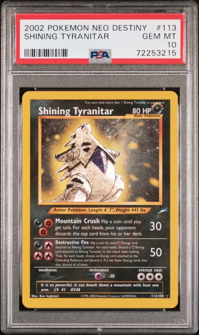2002 Pokemon Neo Destiny Shining Tyranitar #113 PSA 10 GEM MINT