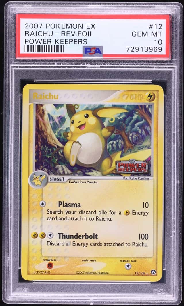 2007 Pokemon EX Power Keepers Reverse Holo Raichu #12 PSA 10 GEM MINT