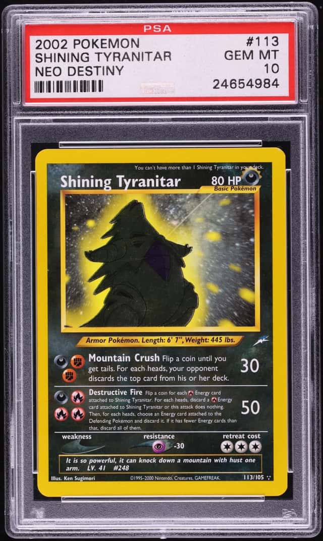 2002 Pokemon Neo Destiny Shining Tyranitar #113 PSA 10 GEM MINT