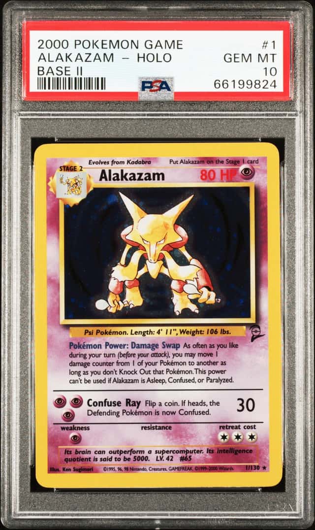 2000 Pokemon Base Set 2 Holo Alakazam #1 PSA 10 GEM MINT