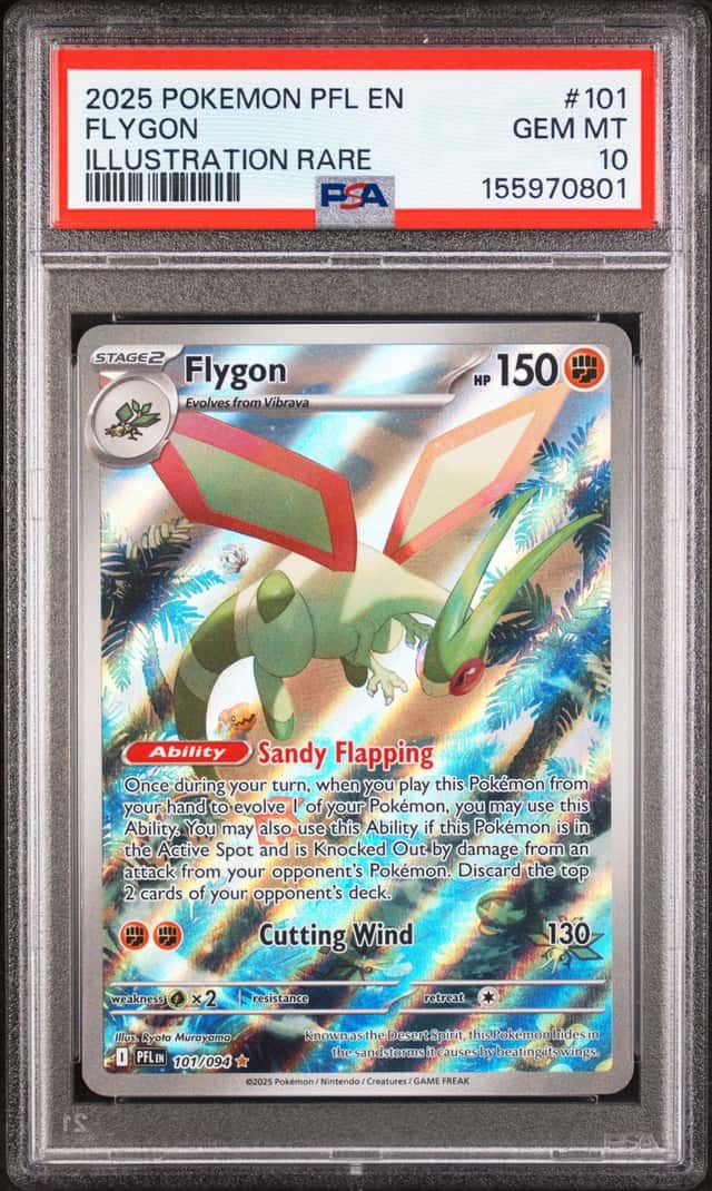 Flygon 101/094 Illustration Rare Pfl En-Phantasmal Flames Pokemon PSA 10