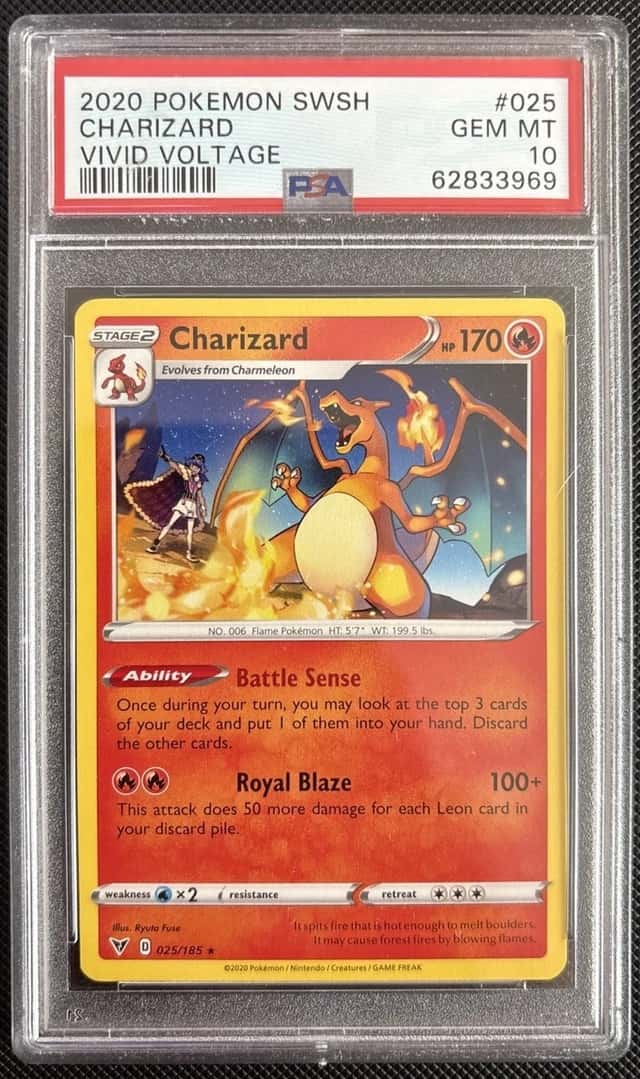 Pokémon TCG Charizard Vivid Voltage Non-Holo Card 025/185 PSA 10