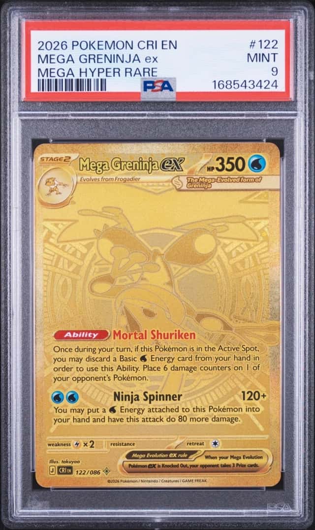 2026 POKEMON CRI EN-CHAOS RISING MEGA HYPER RARE #122 MEGA GRENINJA EX PSA 9