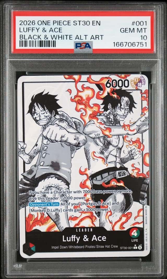 2026 ONE PIECE ST30-STARTER DECK EX LUFFY & ACE #001 LUFFY & ACE PSA 10